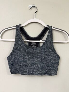 PINK Victoria's Secret Heathered Charcoal Racerback Sports Bra